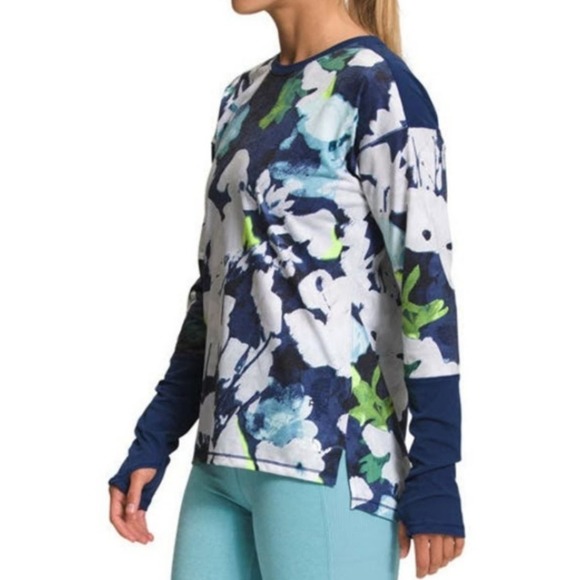 The North Face Dawndream‎ Long Sleeve Shirt Blue Floral Print Plus Sz 2XL New - Picture 6 of 9